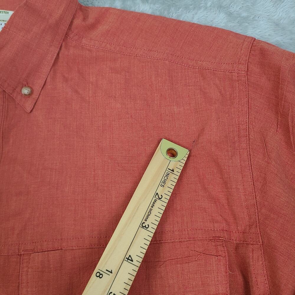 Orvis Nylon Blend Long Sleeve Solid Double Pocket Button Down Shirt Men's Large - Picture 5 of 11